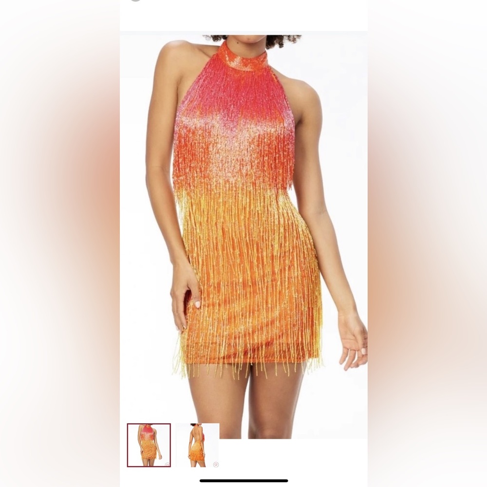 Ashley Lauren Beaded Ombré Dress